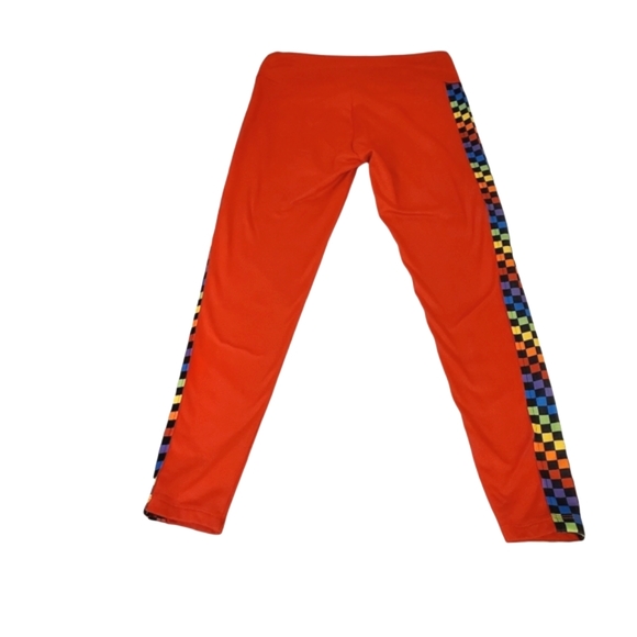 JEWEL HOUSE | Women's (Juniors) red with rainbow checkered stripe track suit. - Picture 4 of 10